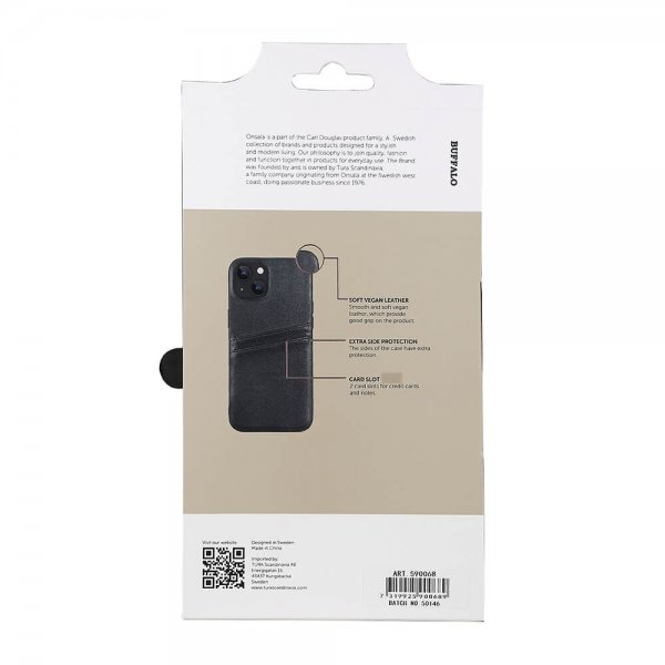 Buffalo iPhone 13/14 Skal Backcover with Card Slots Svart