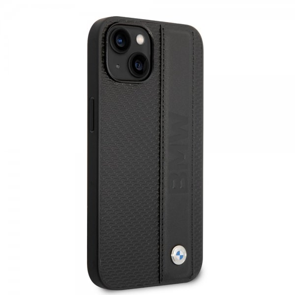 BMW iPhone 14 Skal Big Logo Stripe Svart