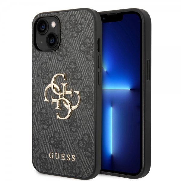 Guess iPhone 14 Skal Big Metal Logo Grå
