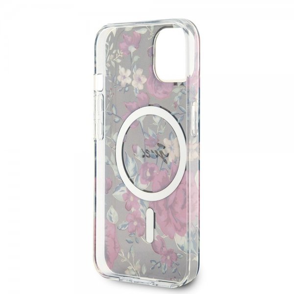 Guess iPhone 14 Skal Flower MagSafe Kaki