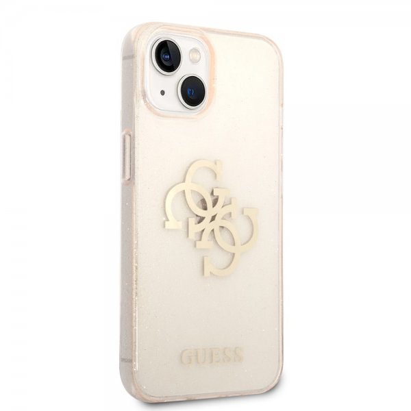 Guess iPhone 14 Skal Full Glitter Guld