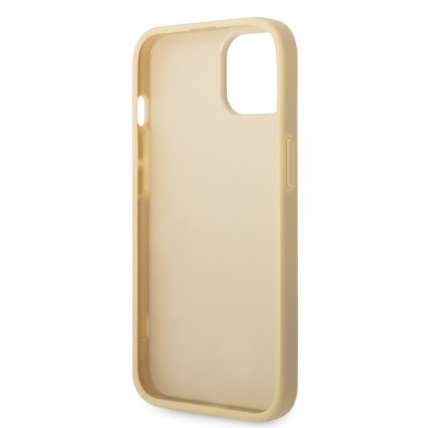 Guess iPhone 14 Skal Glitter Flakes Metal Logo Guld