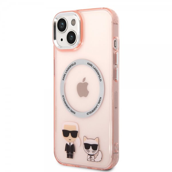 Karl Lagerfeld iPhone 14 Skal Karl & Choupette MagSafe Rosa
