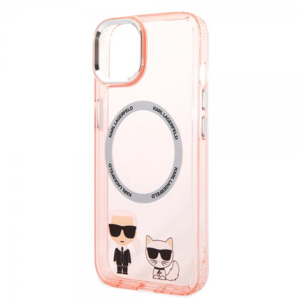 Karl Lagerfeld iPhone 14 Skal Karl & Choupette MagSafe Rosa