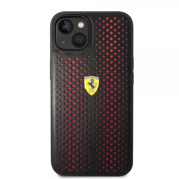 Ferrari iPhone 14 Skal Logo Perforerad Röd