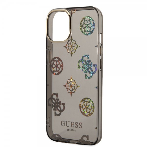 Guess iPhone 14 Skal Peony Glitter Svart