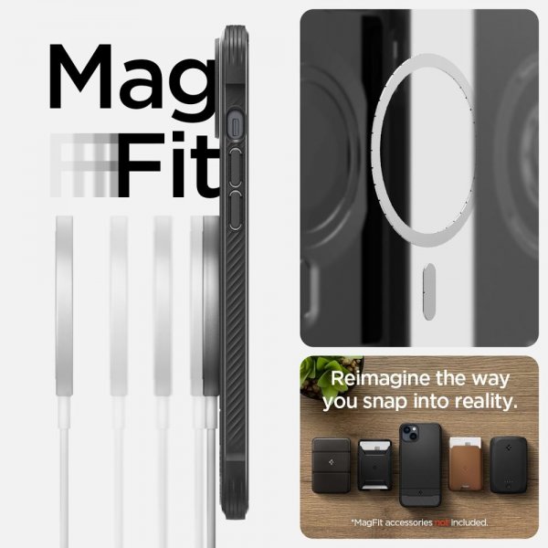 Spigen iPhone 14 Skal Rugged Armor MagFit Matte Black