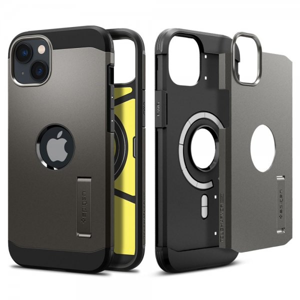 Spigen iPhone 14 Skal Tough Armor MagFit Gunmetal