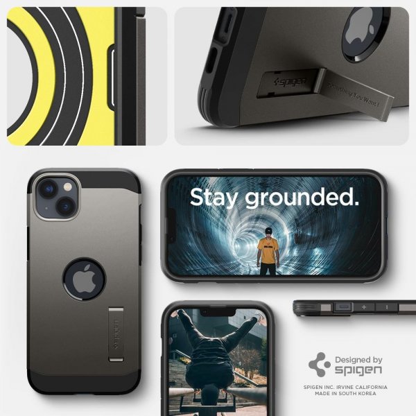 Spigen iPhone 14 Skal Tough Armor MagFit Gunmetal