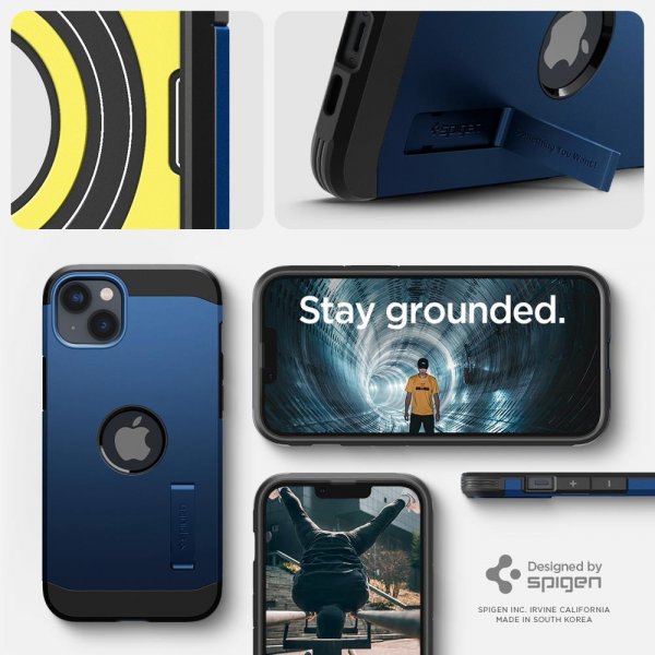Spigen iPhone 14 Skal Tough Armor MagFit Navy Blue