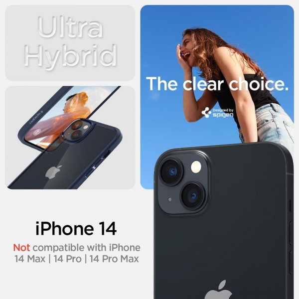 Spigen iPhone 14 Skal Ultra Hybrid Navy Blue