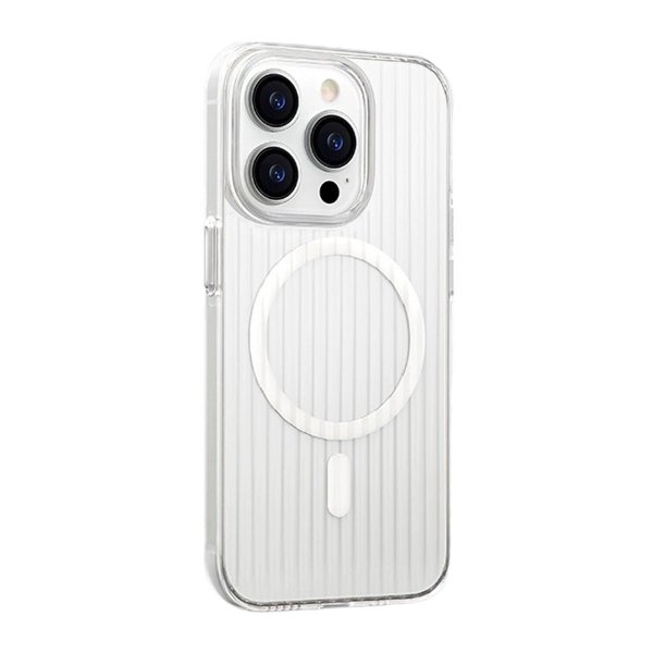 iPhone 13/iPhone 14 Skal Korrugerad MagSafe Transparent