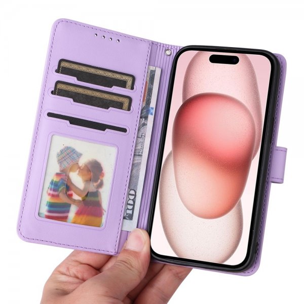 Betopnice iPhone 15 Fodral med Löstagbart Skal 005 Lila