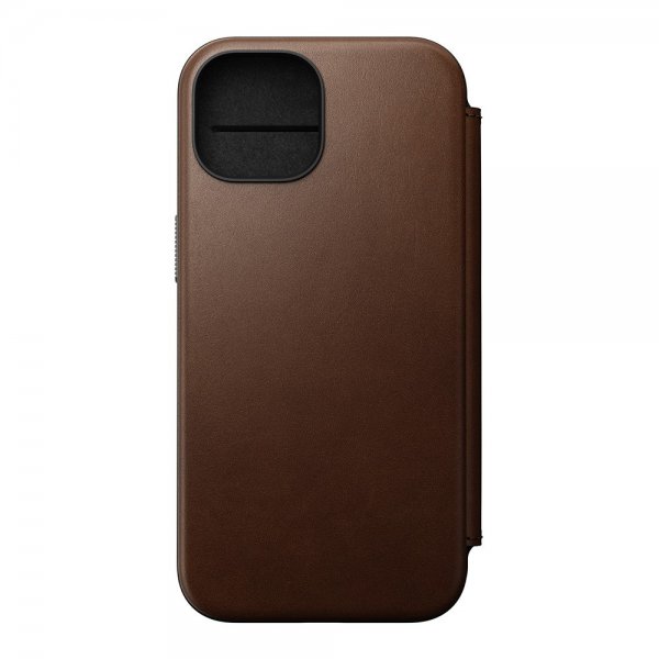 Nomad iPhone 15 Fodral Modern Leather Folio Brun