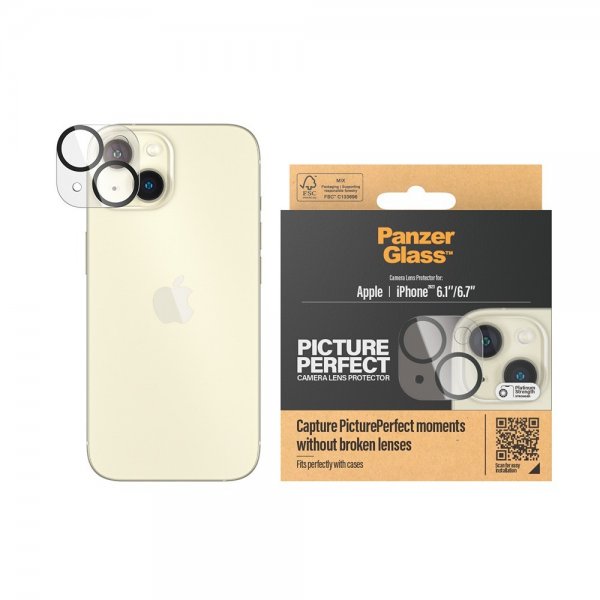 PanzerGlass iPhone 15/iPhone 15 Plus Kameraskydd PicturePerfect