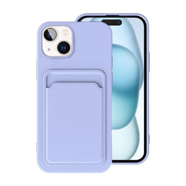 iPhone 15 Skal Korthållare Lila