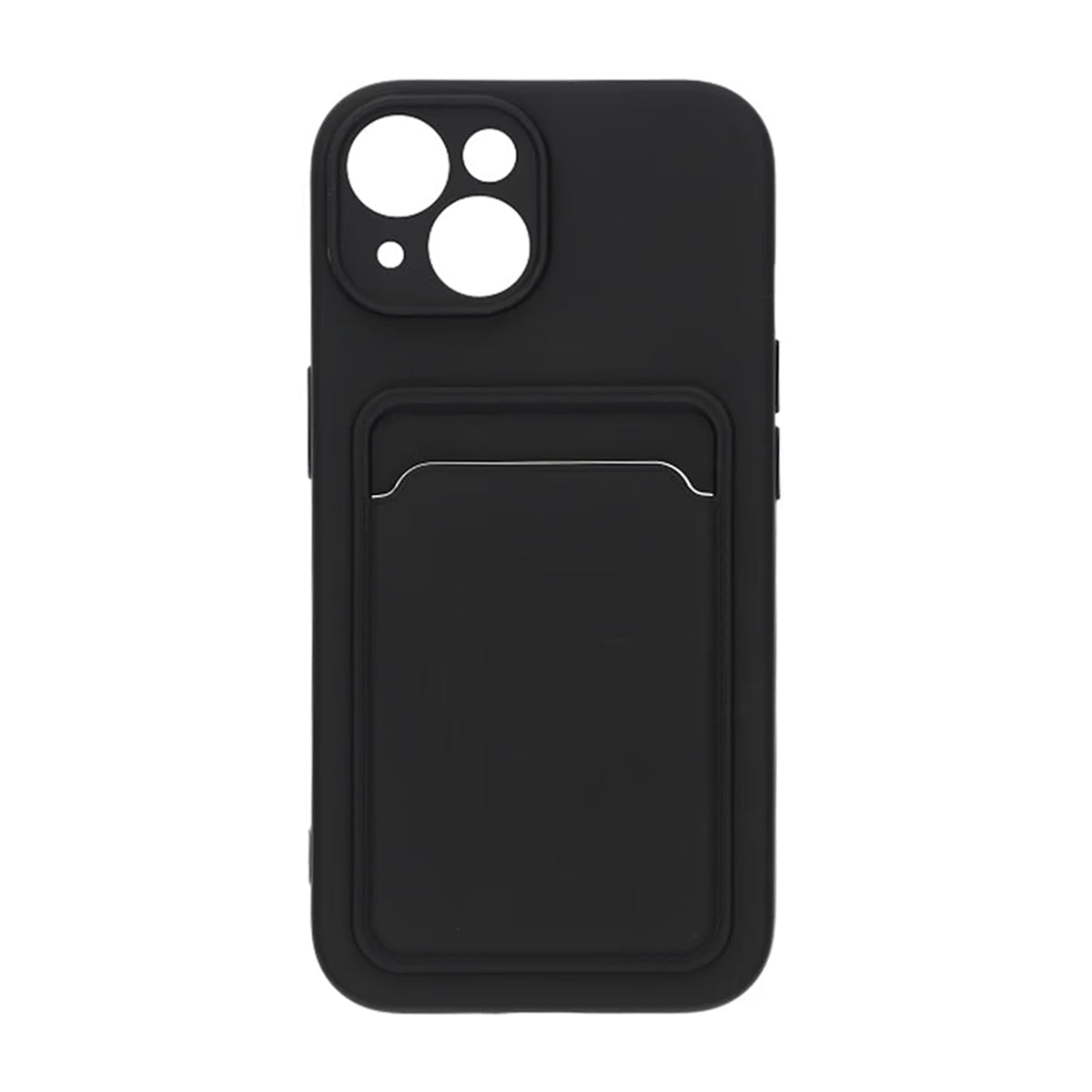iPhone 15 Skal Silikon Kortfack Svart