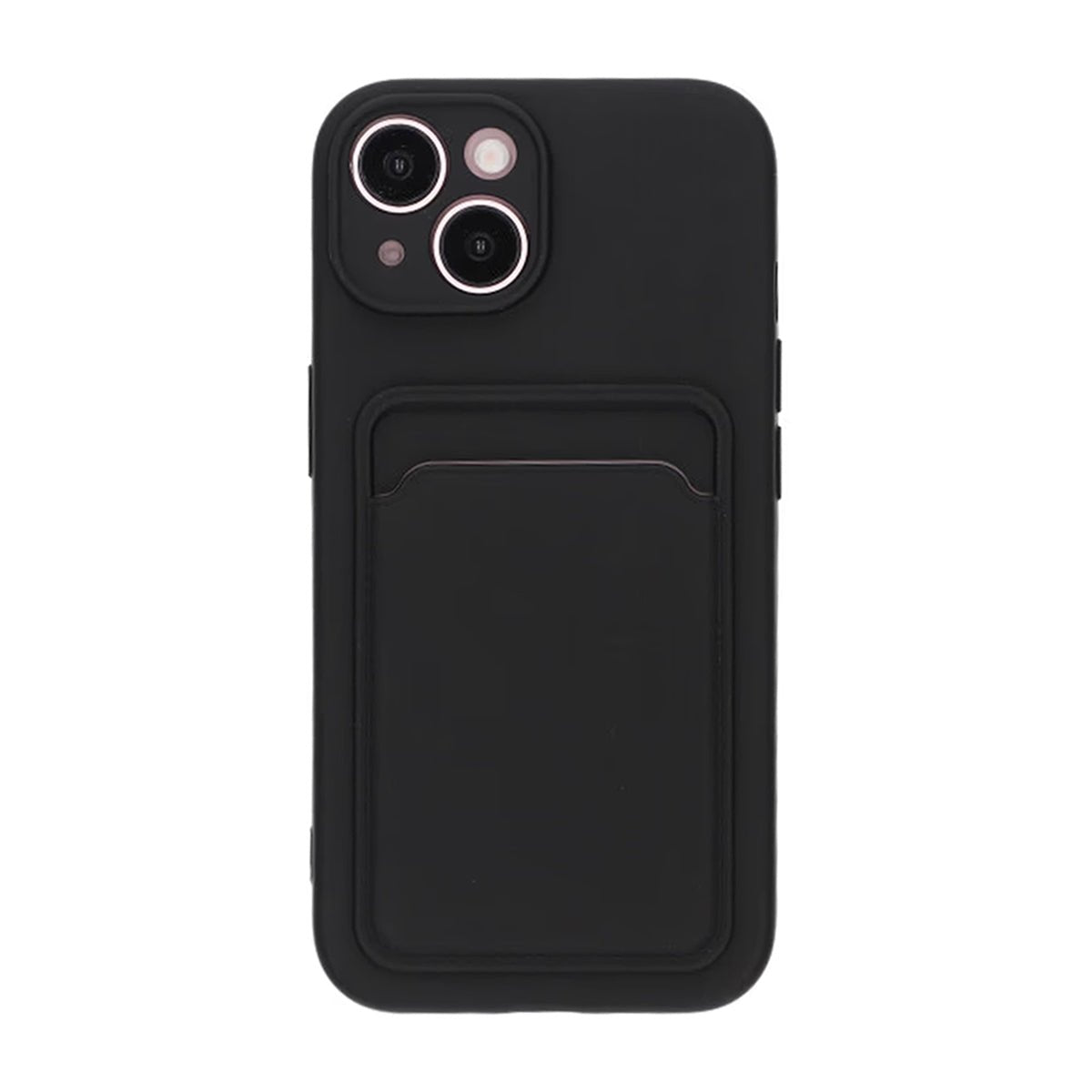iPhone 15 Skal Silikon Kortfack Svart