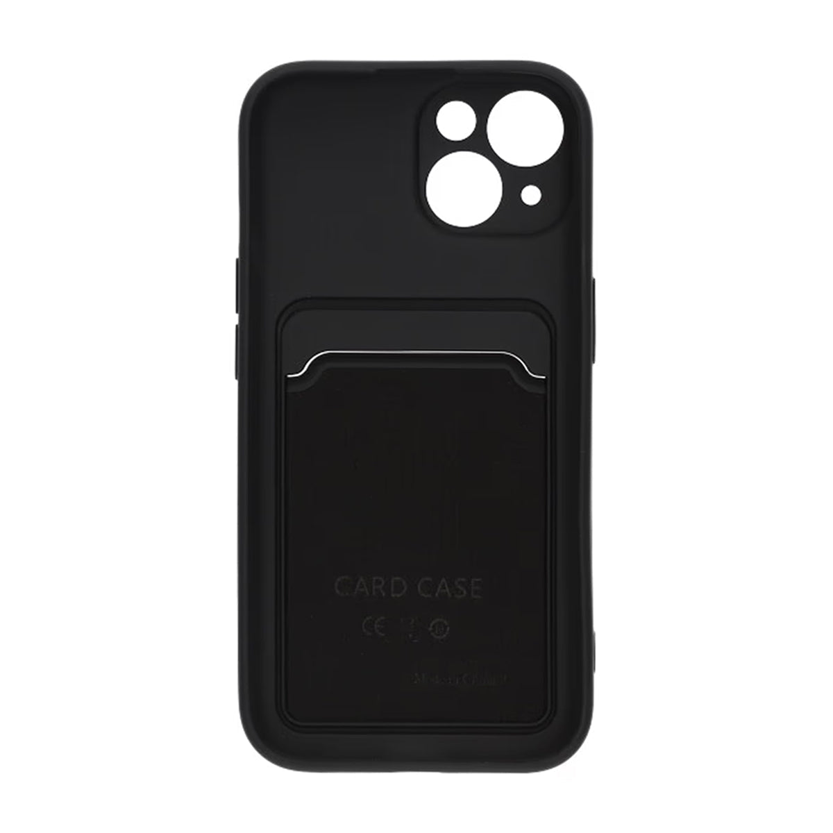 iPhone 15 Skal Silikon Kortfack Svart