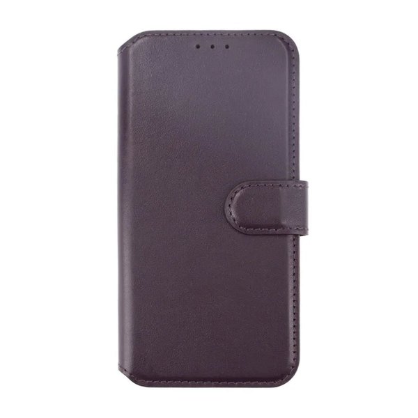 Rvelon iPhone 15 Fodral Äkta Läder Lila