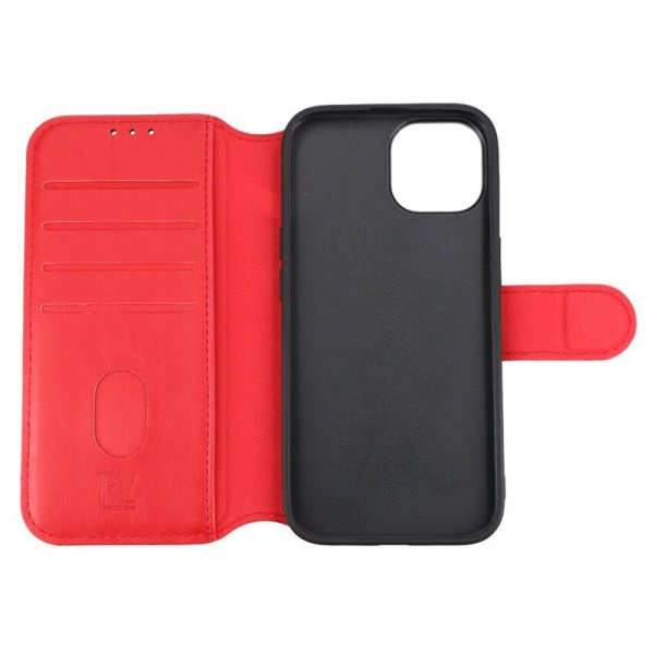Rvelon iPhone 15 Fodral 4 Kortfack MagSafe Röd