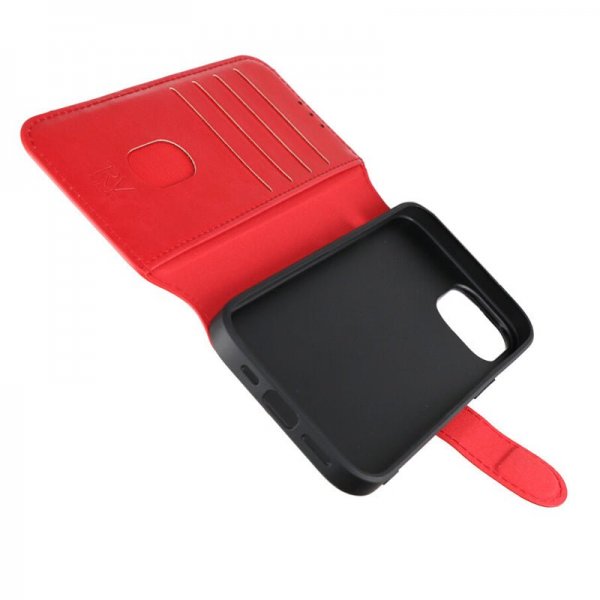 Rvelon iPhone 15 Fodral 4 Kortfack MagSafe Röd