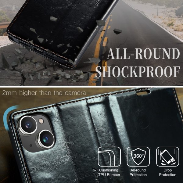 CaseMe iPhone 15 Plus Fodral 003 Series Svart