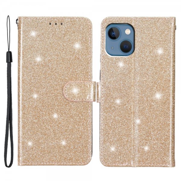 iPhone 15 Plus Fodral Glitter Guld