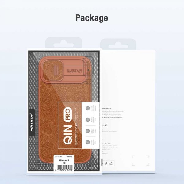 Nillkin iPhone 15 Plus Fodral Qin Pro Series Röd