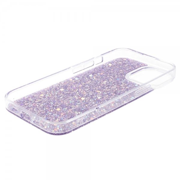 iPhone 15 Plus Skal Glitterpaljetter Lila