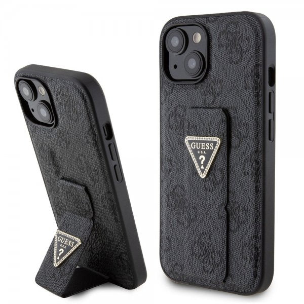 Guess iPhone 15 Plus Skal Grip Stand Function Svart
