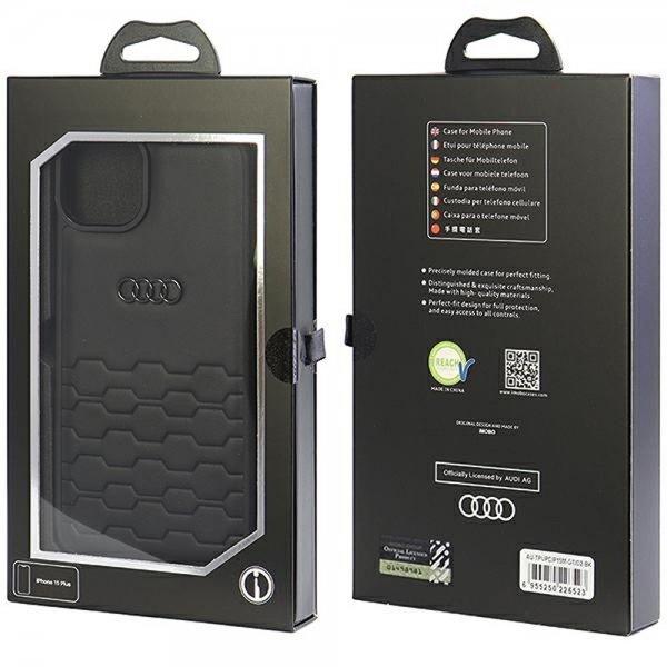 Audi iPhone 15 Plus Skal GT Synthetic Leather Svart