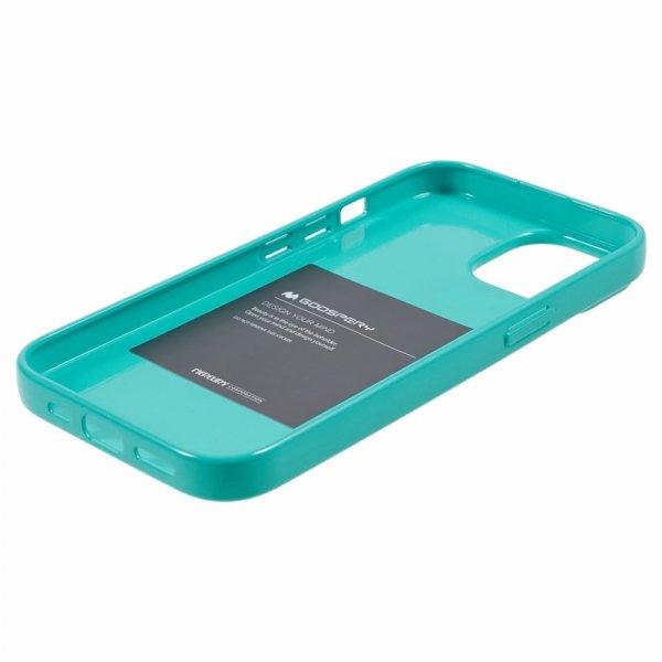 Mercury iPhone 15 Plus Skal Jelly Glitter Cyan