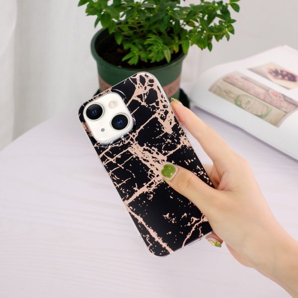 iPhone 15 Plus Skal Marmormönster Svart