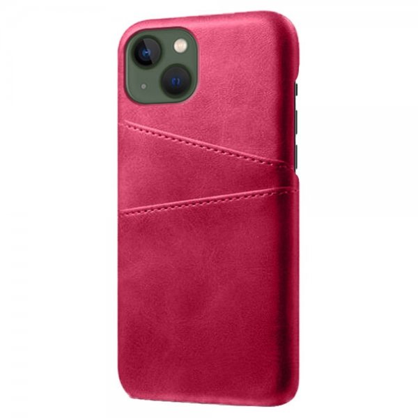 iPhone 15 Plus Skal med två Kortfack Magenta