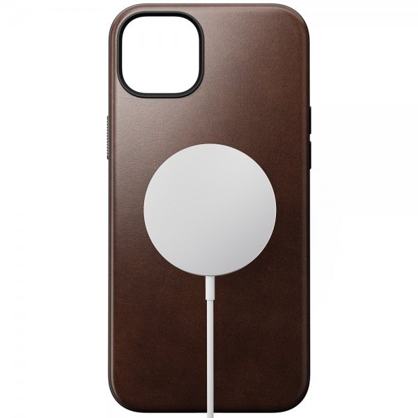 Nomad iPhone 15 Plus Skal Modern Leather Case Horween Rustic Brown