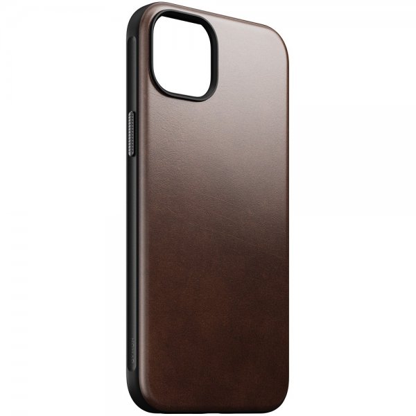 Nomad iPhone 15 Plus Skal Modern Leather Case Horween Rustic Brown