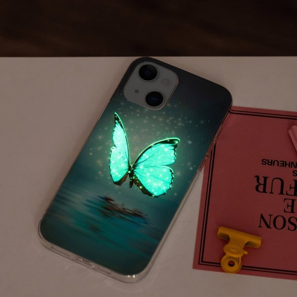 iPhone 15 Plus Skal Motiv Blå Fjäril