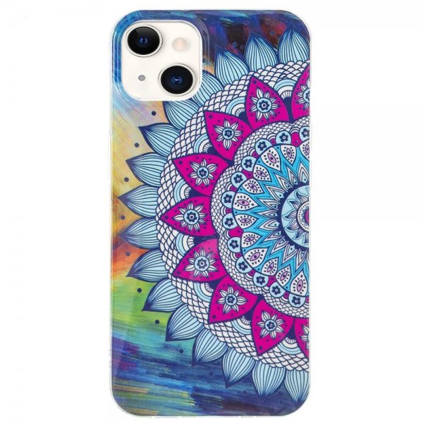 iPhone 15 Plus Skal Motiv Blå Mandala