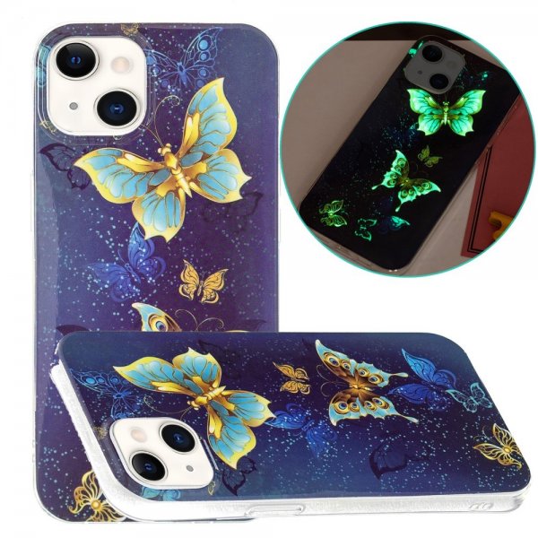iPhone 15 Plus Skal Motiv Guldiga Fjärilar