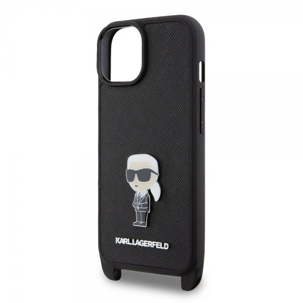 Karl Lagerfeld iPhone 15 Plus Skal Saffiano Crossbody Svart