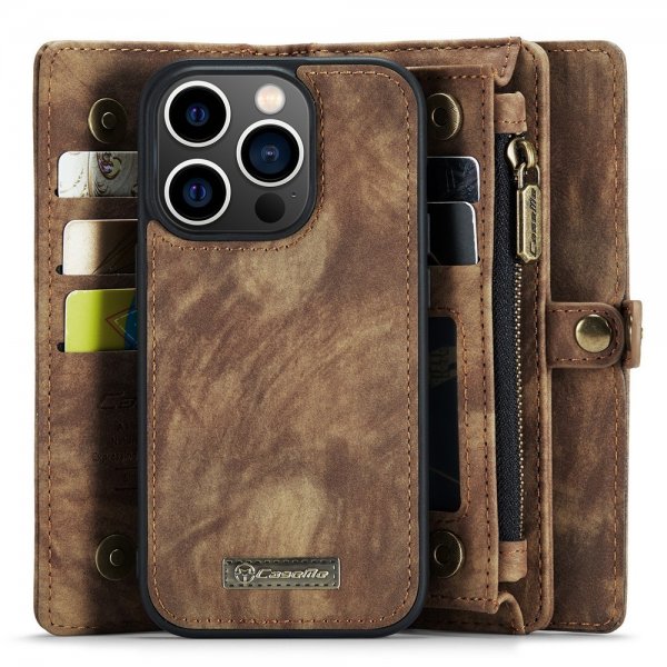 CaseMe iPhone 15 Pro Fodral 008 Series Löstagbart Skal Brun