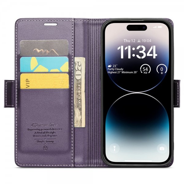 CaseMe iPhone 15 Pro Fodral 023 Series Lila