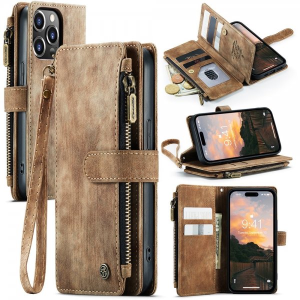 CaseMe iPhone 15 Pro Fodral C30 Series Brun