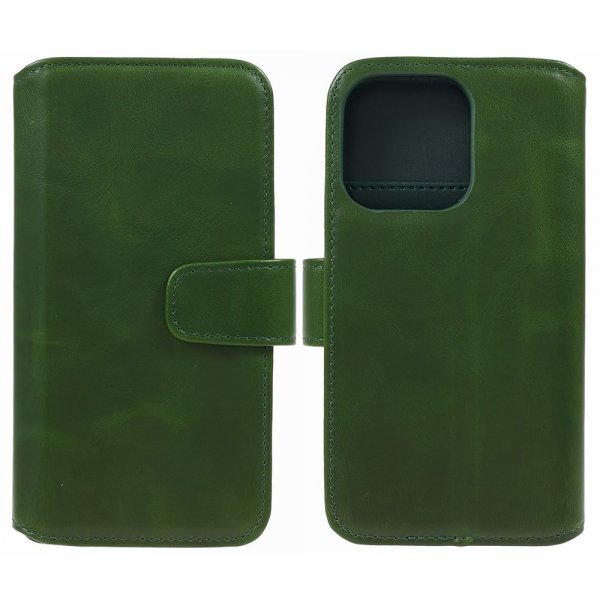 Nordic Covers iPhone 15 Pro Fodral Essential Leather Juniper Green