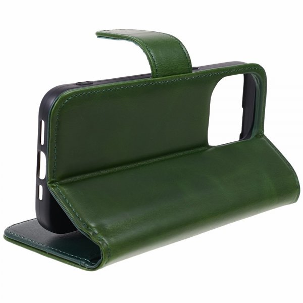 Nordic Covers iPhone 15 Pro Fodral Essential Leather Juniper Green