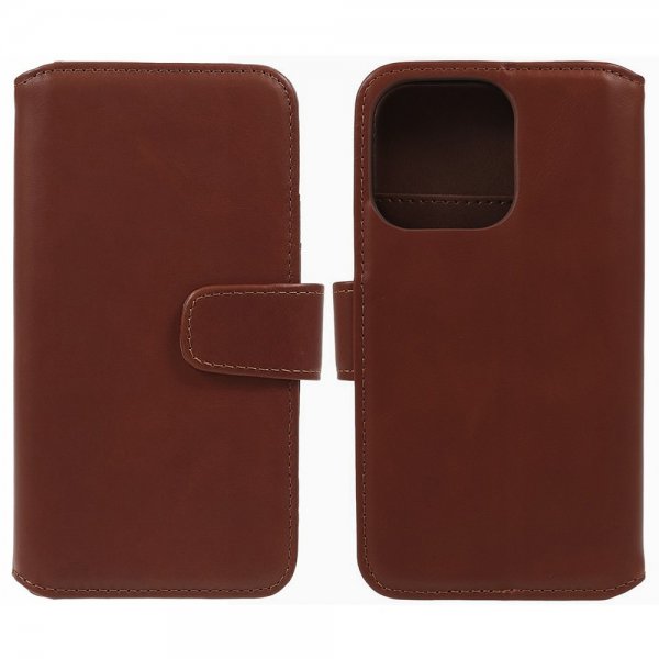 Nordic Covers iPhone 15 Pro Fodral Essential Leather Maple Brown