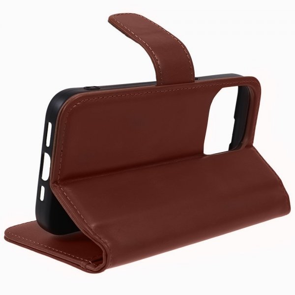 Nordic Covers iPhone 15 Pro Fodral Essential Leather Maple Brown