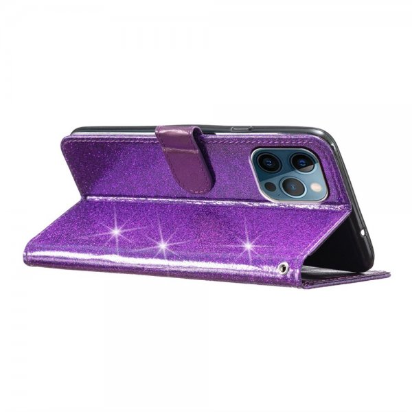 iPhone 15 Pro Fodral Glitter Lila