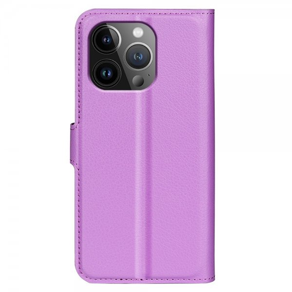 iPhone 15 Pro Fodral Litchi Lila